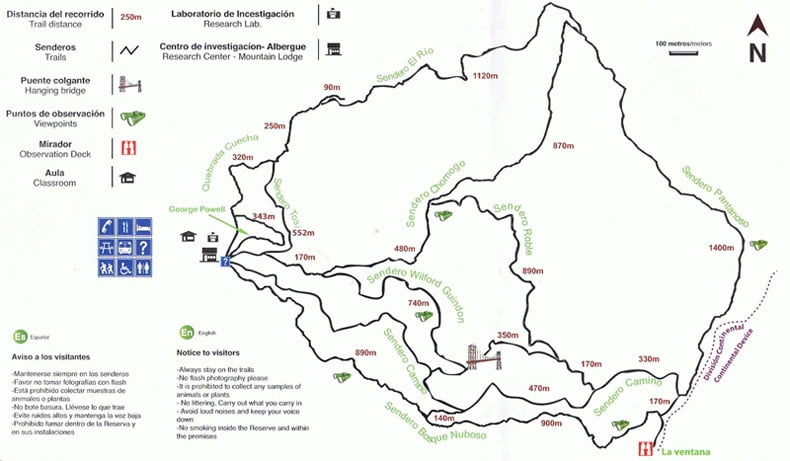 Chemins de randonnées de la réserve de monteverde
