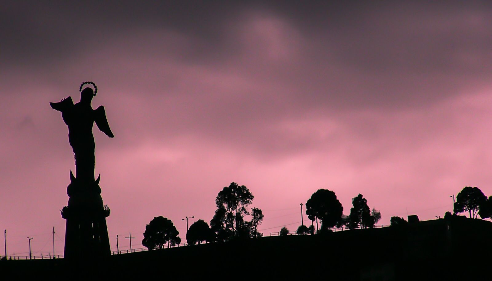 Coucher de soleil sur Quito en Equateur