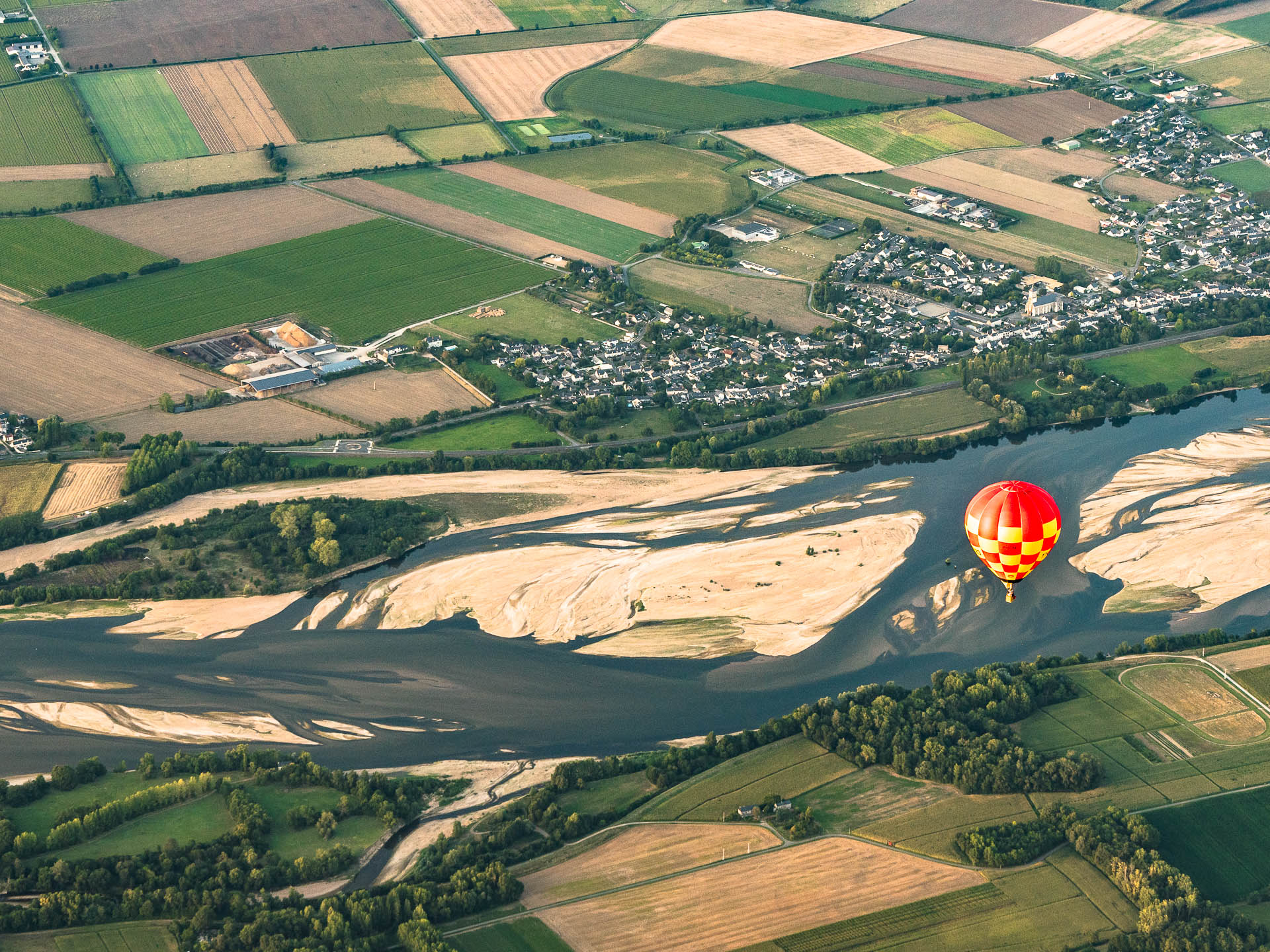 BAptême de montgolfière au dessus de la Loire à Brissac près d'Angers