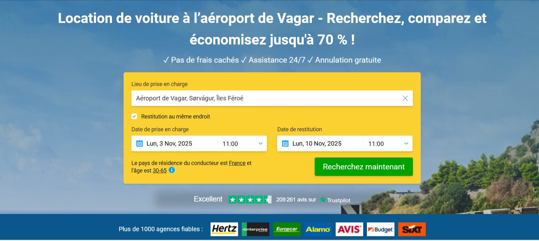 location voiture aéroport îles féroé